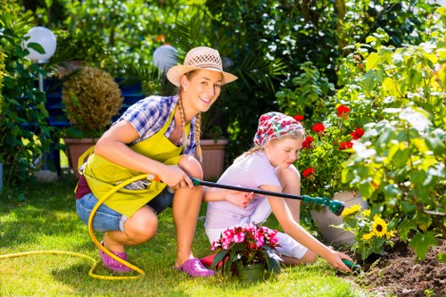 Professional patio relaying and surface restoration in a Merton garden